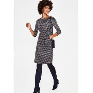 Boden Penny Jersey Dress Regal Owl